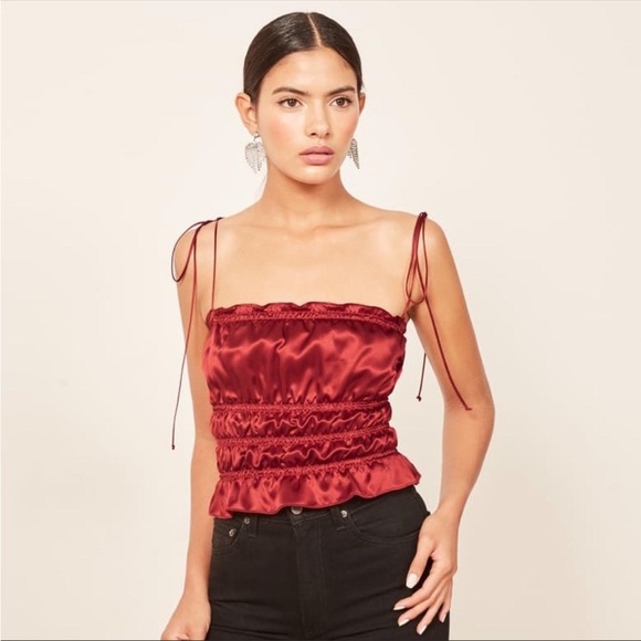 Reformation Viviana Silk Top S - Picture 2 of 5
